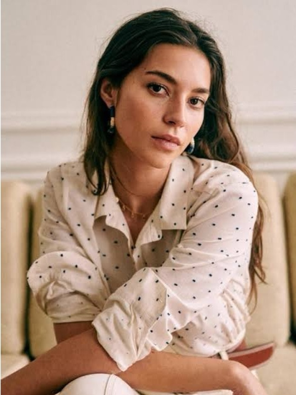 NWT - Sezane Tomgirl shirt - size 38 - plumetis blue